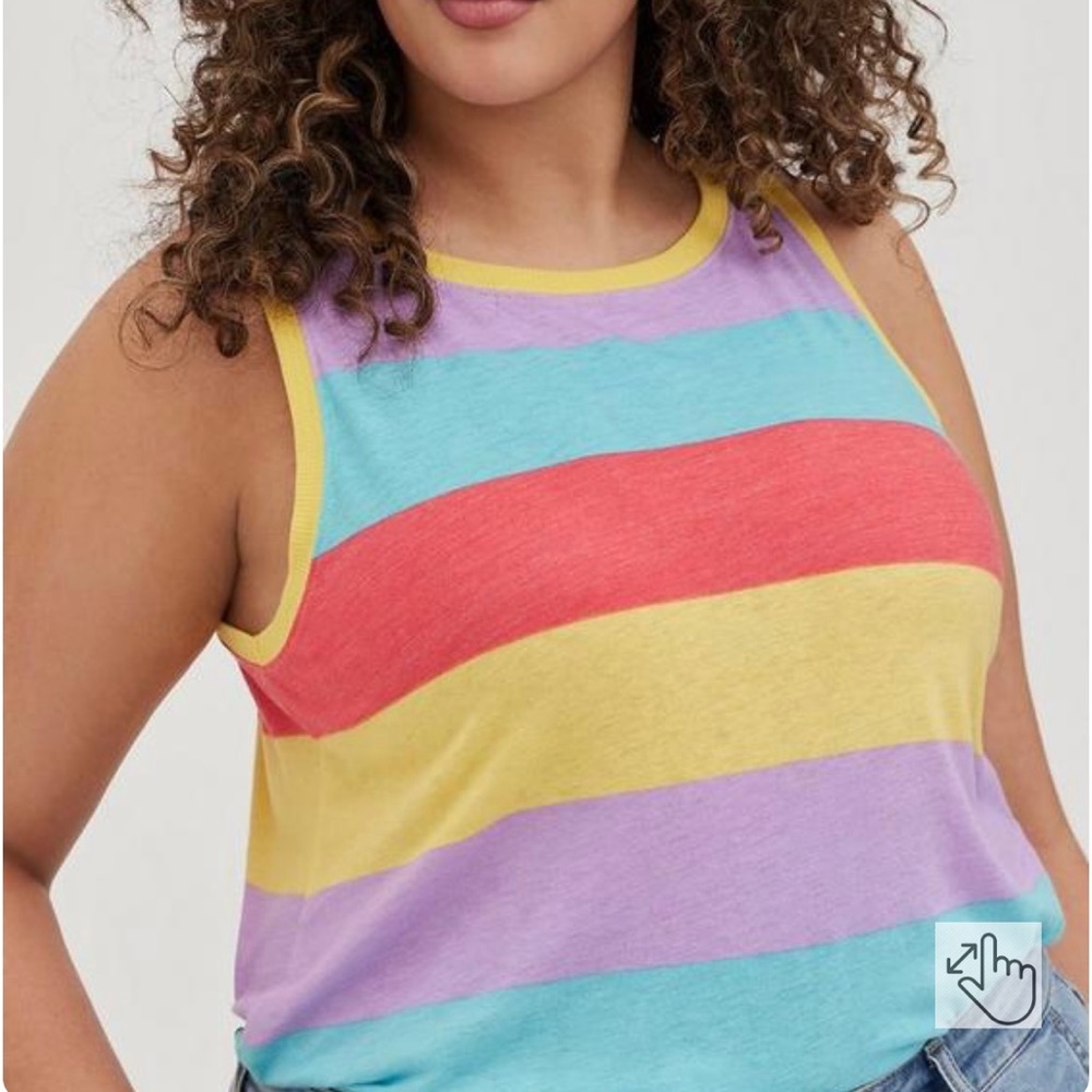 NWT Torrid 3X Vintage Triblend Striped Jersey Tank